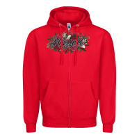 Red blessed Zipper Hoodie - NancyCooperArtShop