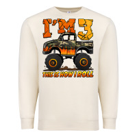 Sandshell i'm three this is how i roll monster truck birthday Premium Sweatshirt - Jasminsmagicworld