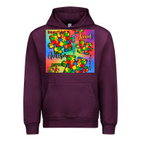 Mauve Wine autism puzzle piece Urban Hoodie - CowGirlArtShop