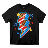 Black America lightning bolt Heavy Core Tee - texasbilliewilder