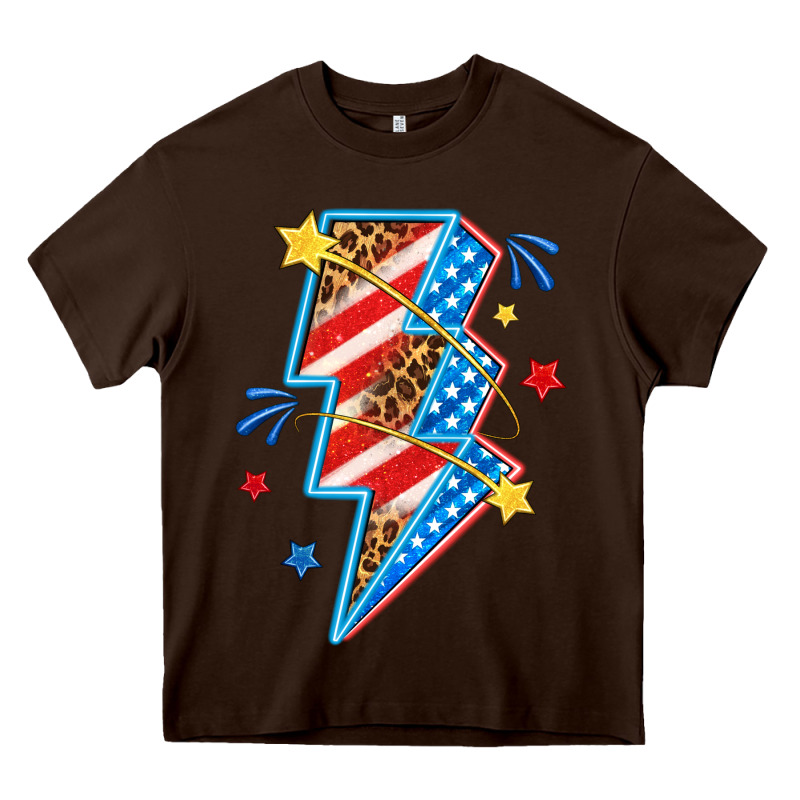 America Lightning Bolt Heavy Core Tee by texasbilliewilder | Teevron