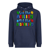 Navy see the ability not the disability Heavyweight Hoodie - Artiststas