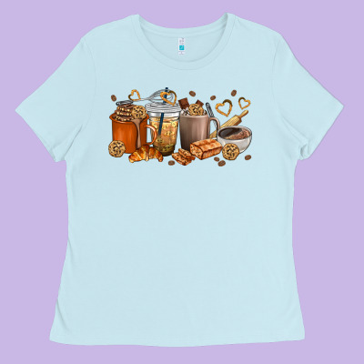 Cookie Coffee Cups Ladies Tee Designed By Texasbilliewilder