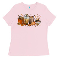 Bubblegum Pink cookie coffee cups Ladies Tee - texasbilliewilder