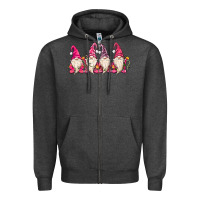 Charcoal Heather christmas gnomies Zipper Hoodie - MaliasSmallBusiness