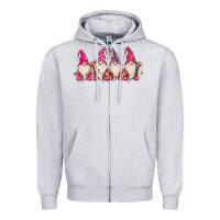 Heather Grey christmas gnomies Zipper Hoodie - MaliasSmallBusiness