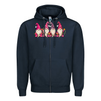 Navy christmas gnomies Zipper Hoodie - MaliasSmallBusiness