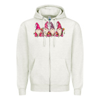 Oatmeal Heather christmas gnomies Zipper Hoodie - MaliasSmallBusiness