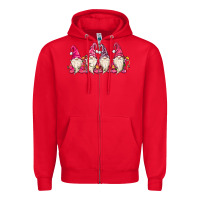 Red christmas gnomies Zipper Hoodie - MaliasSmallBusiness