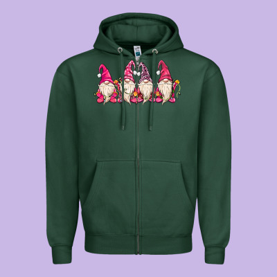 Christmas Gnomies Zipper Hoodie Designed By Maliassmallbusiness