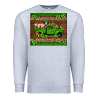 Heather Grey st Patricks farm animals truck Premium Sweatshirt - Jasminsmagicworld