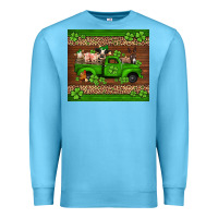 Ocean Blue st Patricks farm animals truck Premium Sweatshirt - Jasminsmagicworld