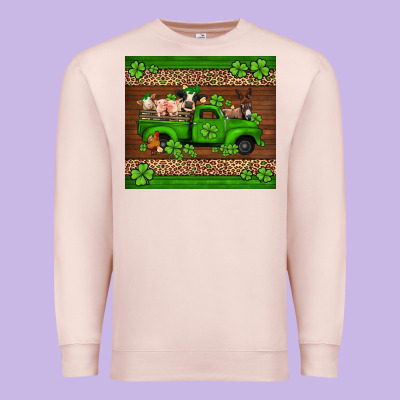 St Patricks Farm Animals Truck Premium Sweatshirt Designed By Jasminsmagicworld