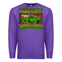 Purple st Patricks farm animals truck Premium Sweatshirt - Jasminsmagicworld