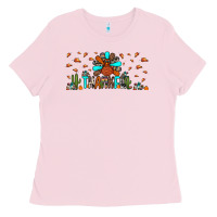 Bubblegum Pink thankful turkey Ladies Tee - JahusDesignShop