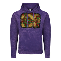 Cloud Purple christmas trees and leopard background Vintage Hoodie - BundleAndBundleShop