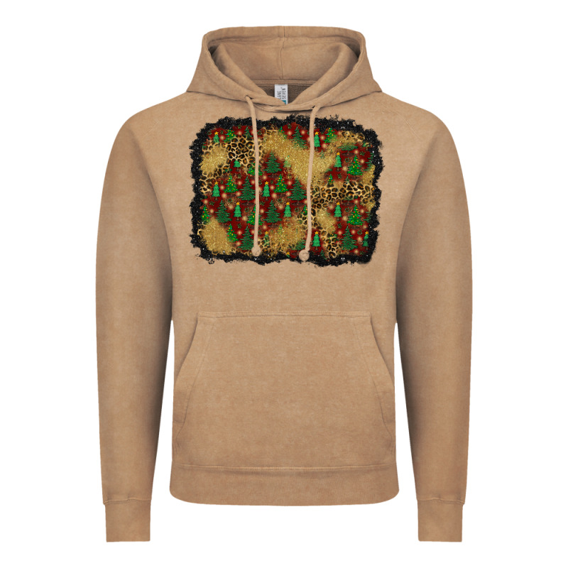 Christmas Trees And Leopard Background Vintage Hoodie by BundleAndBundleShop | Teevron