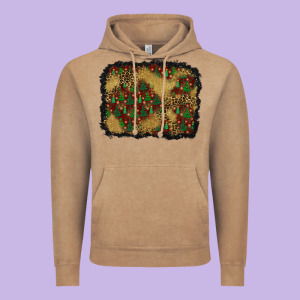 Christmas Trees And Leopard Background Vintage Hoodie Designed By Bundleandbundleshop