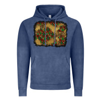 Vintage Denim christmas trees and leopard background Vintage Hoodie - BundleAndBundleShop