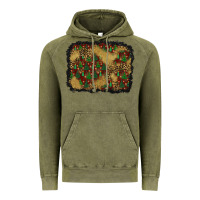Vintage Olive christmas trees and leopard background Vintage Hoodie - BundleAndBundleShop