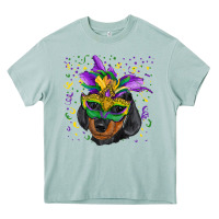 Arona mardi gras mask dachshund puppy Heavy Core Tee - RanaPortraitStore