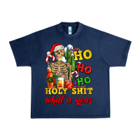 Navy Christmas ho ho ho holy shit what a year skeleton Urban Heavy Tee - AdoDesignShop