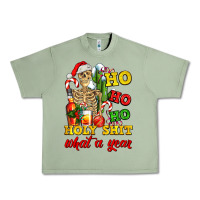 Oil Green Christmas ho ho ho holy shit what a year skeleton Urban Heavy Tee - AdoDesignShop