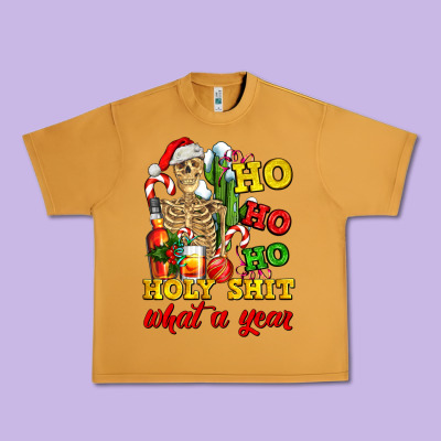 Christmas Ho Ho Ho Holy Shit What A Year Skeleton Urban Heavy Tee Designed By Adodesignshop