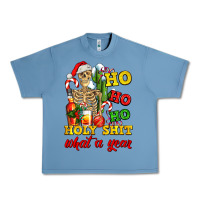 Pebble Blue Christmas ho ho ho holy shit what a year skeleton Urban Heavy Tee - AdoDesignShop