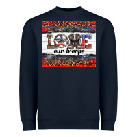 Navy armed forces day love our troops Heavyweight Sweatshirt - Artiststas