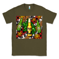 Army Green beer bottles with golden snow Classic Tee - AdoDesignShop