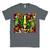 Charcoal Heather beer bottles with golden snow Classic Tee - AdoDesignShop
