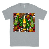 Heather Grey beer bottles with golden snow Classic Tee - AdoDesignShop