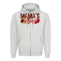 Dove Grey mamas boy with leopard Zipper Hoodie - NancyCooperArtShop