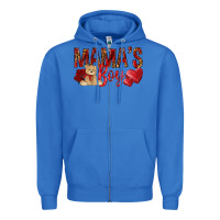 True Royal mamas boy with leopard Zipper Hoodie - NancyCooperArtShop