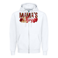 White mamas boy with leopard Zipper Hoodie - NancyCooperArtShop