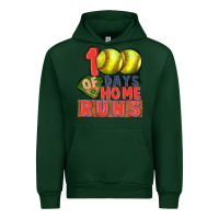 Forest Green 100 days of home runs softball Urban Hoodie - CowGirlArtShop