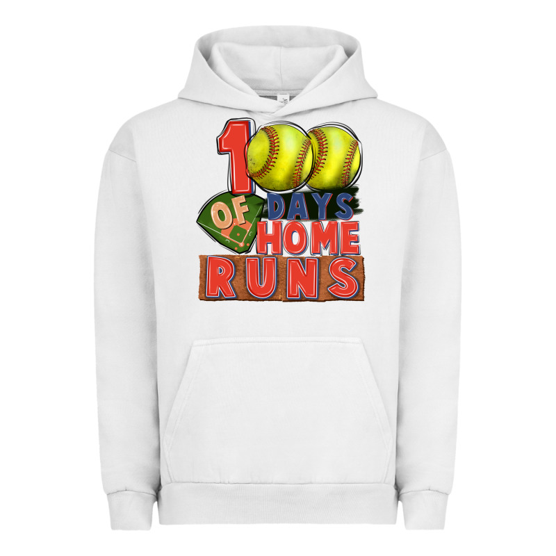 100 Days Of Home Runs Softball Urban Hoodie by CowGirlArtShop | Teevron