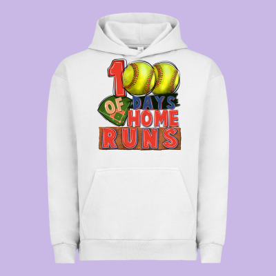 100 Days Of Home Runs Softball Urban Hoodie Designed By Cowgirlartshop