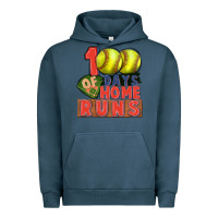Pigment Midnight Navy 100 days of home runs softball Urban Hoodie - CowGirlArtShop