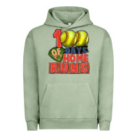 Pigment Oil Green 100 days of home runs softball Urban Hoodie - CowGirlArtShop