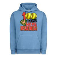 Pigment Pebble Blue 100 days of home runs softball Urban Hoodie - CowGirlArtShop