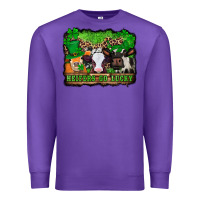 Purple st patricks cows heifers go lucky Premium Sweatshirt - Jasminsmagicworld