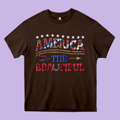 America The Beautiful Heavy Core Tee Designed By Texasbilliewilder