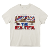Cream America the beautiful Heavy Core Tee - texasbilliewilder