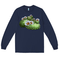Navy blossfeldia cactus Long Sleeve Tee - LillyAllenDesigns