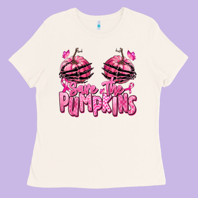 Ladies Tee save the pumpkins breast cancer