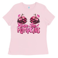 Bubblegum Pink save the pumpkins breast cancer Ladies Tee - RanaPortraitStore