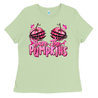 Matcha save the pumpkins breast cancer Ladies Tee - RanaPortraitStore