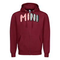 Burgundy mini christmas plaid Zipper Hoodie - MaliasSmallBusiness